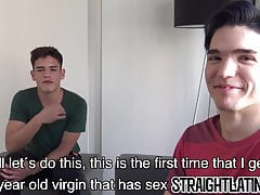 Latino twinks have their first intimate gay sex session