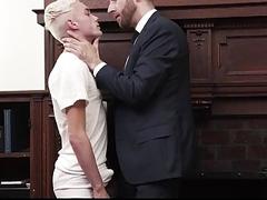 Horny priest fucks his pretty blond twink and his friend