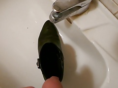 Piss in wifes black ankle boot