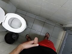 Meeting new friend (pissing deliberate miss, friend jerking off)