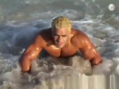 Gay Bodybuilder Joshua Fred! Thong on the beach!