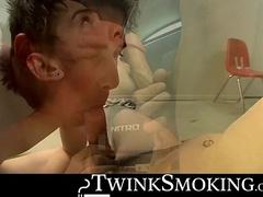 Ayden James and Shane Allen love tugging cocks and smoking cigs