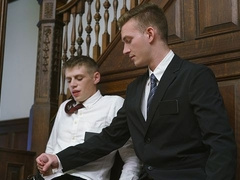 Twinks Elder Dean and Elder Herring fuck anally