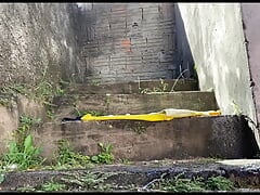 I was almost caught by the neighbor jerking off on the street from my house