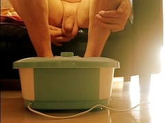 Nude And Soles In Bubbling Bathtub