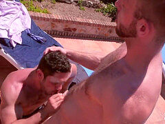 Dato Foland assists Gabriel Phoenix to prep before pounding his tight hole vigorously