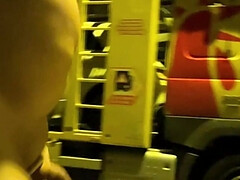 Busted naked walking parking