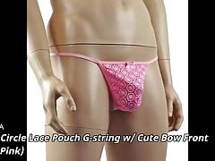 Mens Lingerie Underwear Circle Lace Pouch G string