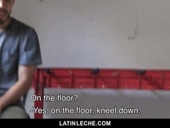 LatinLeche - Fabulous Latino Dude gets Caked in Jizz by 4 Suspended Boys