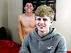 Barely legal men passionately kissing during bareback