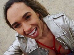 Stranded Briana gives Head Outdoors in reality POV oral sex scene with Marco Banderas