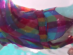 The horniest and sexy smallest girls swim and masturbate