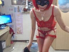 デカ尻, ヨーロピアン, イタリア人, マスク, オナニー, 熟年, 穴開きパンティ, ストッキング