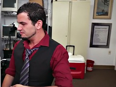 緊縛, デカチン, 黒人, 黒人, ゲイ, 毛深い, 異人種間, オフィス