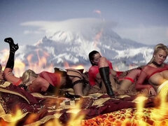 Grosser arsch, Flotter vierer, Riesig, Küssen, Orgasmus, Orgie, Muschi, Titten