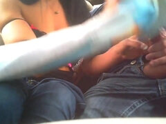 Leie, Grosser schwanz, Blasen, Auto, Schwestern, Titten