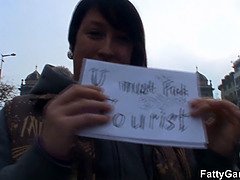 BBW picks up tourist for sex in the bathroom