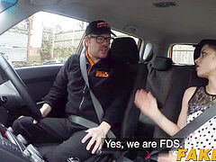 Cute English whore Myla Elyse pounds her luxurious driving professor