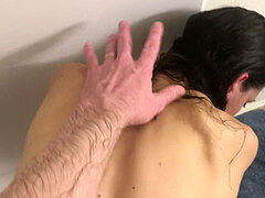 顔射, 淫乱熟女, 母, 小柄, ハメ撮り, シャワー