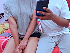 Asiatique, Gros seins, Sucer une bite, Frère, Tir de sperme, Hard, Indonésienne, Embrassement