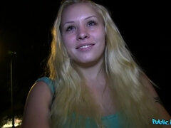 Leie, Blondine, Blasen, Hotel, Im freien, Pov, Öffentlich