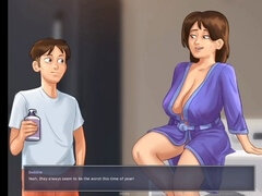 Naughty landlady in Summertime Saga keeps teasing him with her massive melons - Gameplay part 22