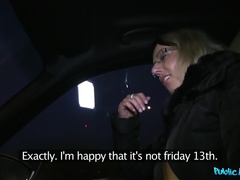 素人, ブロンド, フェラチオ, 車, カップル, 中出し, バック, ハメ撮り