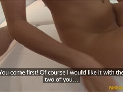 Leie, Blasen, Europäisch, Frau frau mann, Hardcore, Büro, Pov, Nass