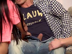 Amateur, Papá, Gorda, Hd, Hijo, Adolescente, Trio