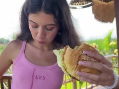 フェラチオ, 茶髪の, 口内発射, アウトドア, 公共, オマンコ, ガリガリ, 濡れ