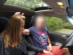 Amateur, Blowjob, Car, European, Handjob, Hd, Redhead, Teen