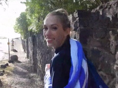 Plage, Grossier, Petite amie, Branlette thaïlandaise, Nue, De plein air, Petite femme, Pov