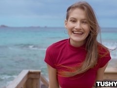 TUSHYRAW Model Waits All Day To Have Her Bootie Stuffed By Huge Dick