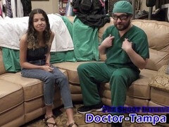 Américain, Bondage domination sadisme masochisme, Derrière les coulisses, Éjaculation interne, Médecin, Gants, Latex, Orgasme