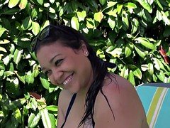 Thick Spanish Mom Fuck Hard Near Outdoor Pool