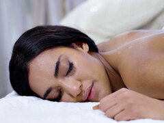massaging beauty gets fucked in missionary by nasty guy