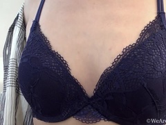 Cleo Dream undresses and touches body on her couch