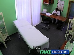 Tracy Lindsay, the naughty blonde nurse, gives a patient a real POV tongue cure
