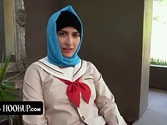 Angeline Red: The hijab-wearing chick with a thirst for hardcore sex & cum on her tight pussy