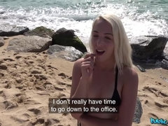 Enthousiasteling, Amerikaans, Strand, Pijpbeurt, Lul, Hondjeshouding, Buiten, Gezichtspunt