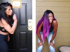 Ebony Babe Paris Love Desperate to Pee in Tight Jeans - Wet & Wild Fetish Fun
