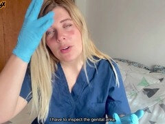 医者, 彼女, グローブ, ゴム, 下着, 看護婦, スパンデックス