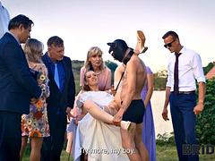 美女, ブロンド, 結婚, チェコ, ヨーロピアン, ハードコア, 公共, 結婚式