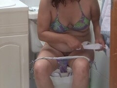 Watching my hot stepmom Ardientes69 pee on the beach and inside while I get off