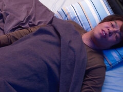 Redhead wife sneaks up to sleeping husband and sucks him off