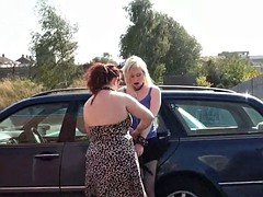 Satine Spark in public lesbian bondage and voyeur humiliated