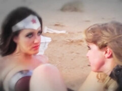 Superheroines have outdoor threesome sex to poach the villain