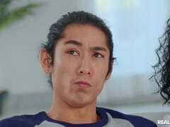 Interracial Threesome Don't Mind If I Do Her starring Emily Addison, ebony Lala Ivey, David Lee