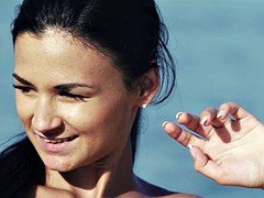 Rubia, Morena, Lesbiana, Al aire libre, Fiesta, Estrella porno