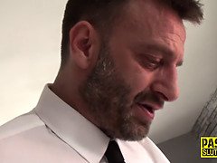 Deep throated cougar sub unloads